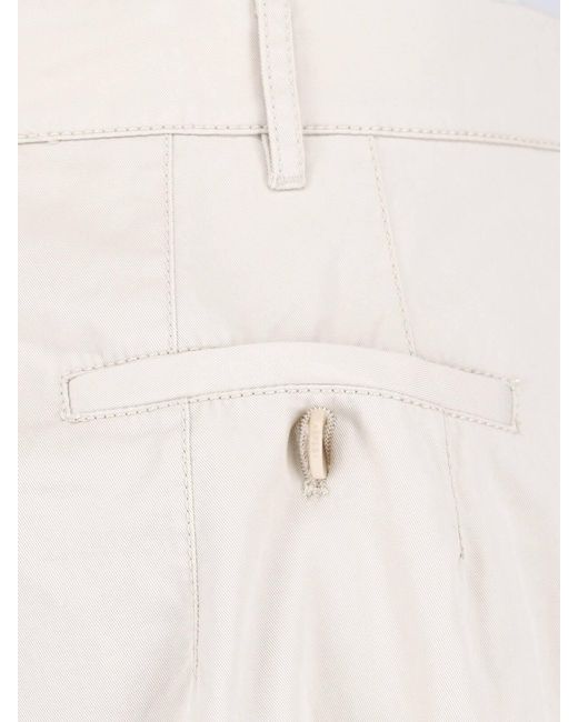 Aspesi White Pleated Straight-Leg Pants