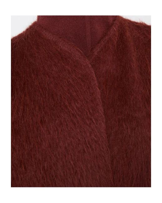 Max Mara Red Short Alpaca And Wool Coat