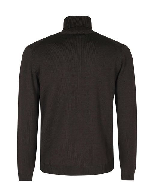 Roberto Collina Black Turtleneck Sweater for men