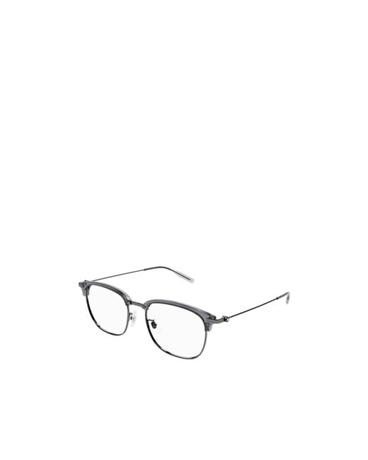 Montblanc White Eyewear Square Frame Glasses for men