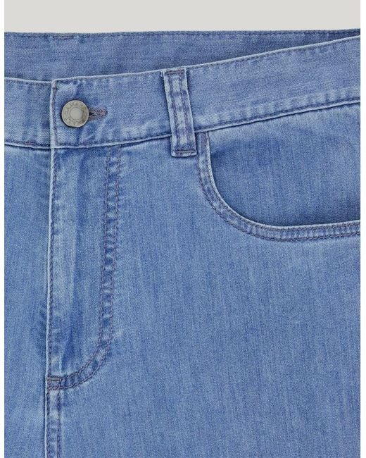 Canali Blue Stretch Soft-Touch Five-Pocket Denim Jeans for men