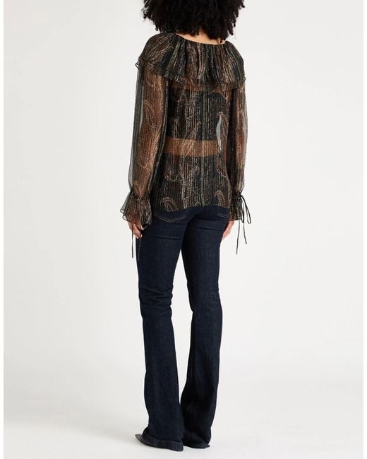 Saint Laurent Black Printed Sheer Blouse