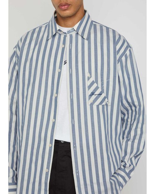 Jacquemus Blue Striped Shirt for men