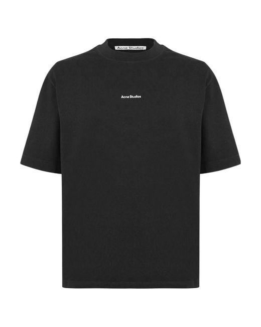 Acne Black Logo Short-Sleeved T-Shirt for men