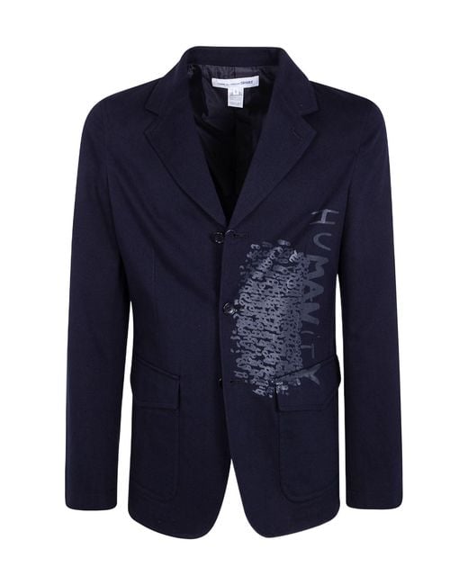 Comme des Garçons Blue Comme Des Garçons Shirt Graphic Printed Jacket for men