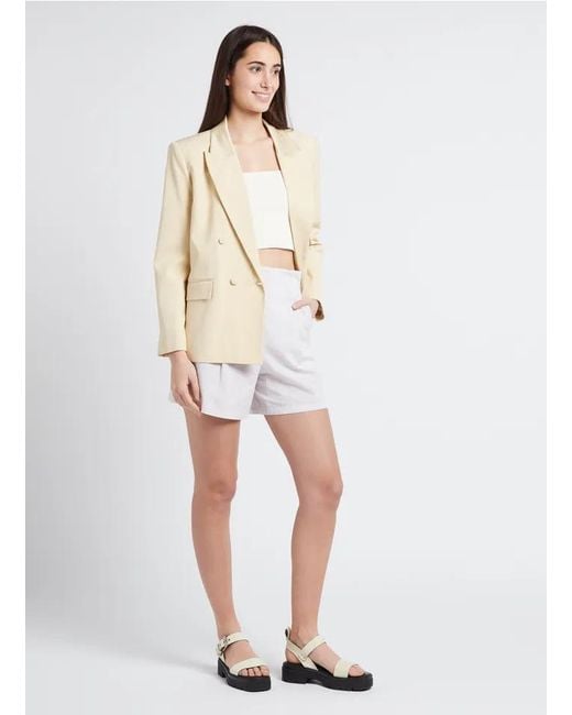 Ba&sh Natural Double-Breasted Blazer