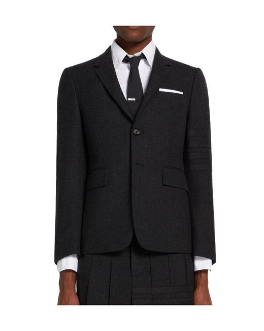 Thom Browne Black Bar Motif Single-Breasted Blazer for men