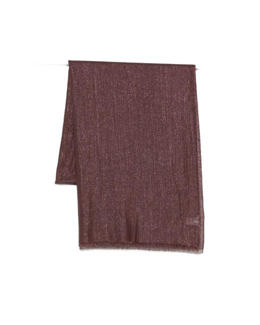 Brunello Cucinelli Purple Fringed Scarf