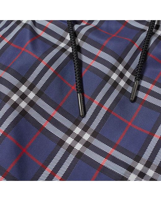 Burberry Blue Check Drawcord Swim Shorts for men