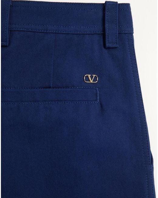 Valentino Blue Vlogo Signature Pleat Detailed Pants for men