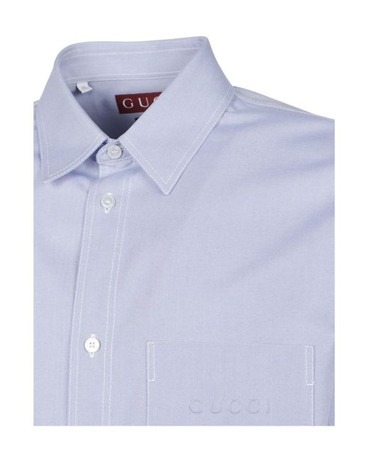 Gucci Blue Long Sleeve Shirt for men