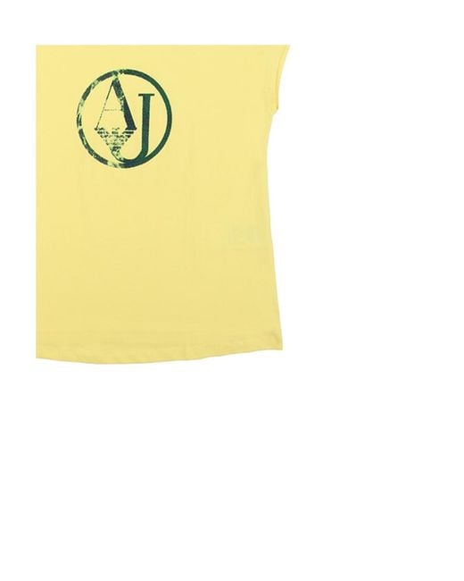Armani Jeans Yellow Round-Necked Logo T-Shirt