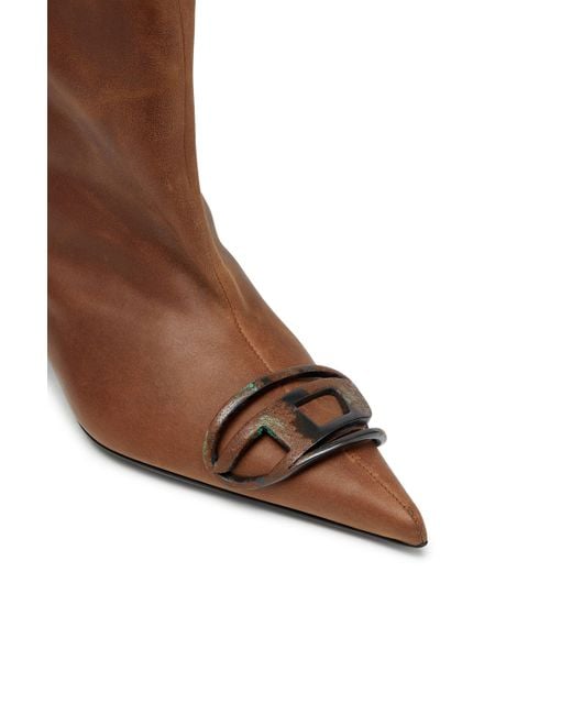 DIESEL Brown D-Venus Pointed Toe Boots