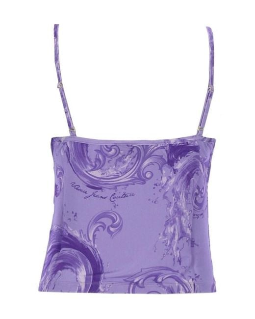 Versace Purple Jeans Couture Printed Camisole Top
