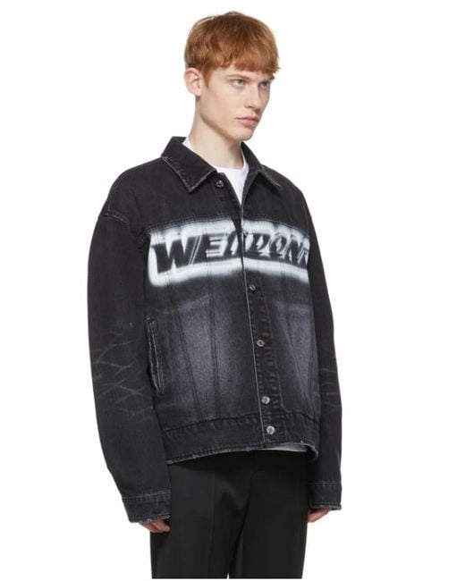 we11done Black Logo Denim Jacket for men