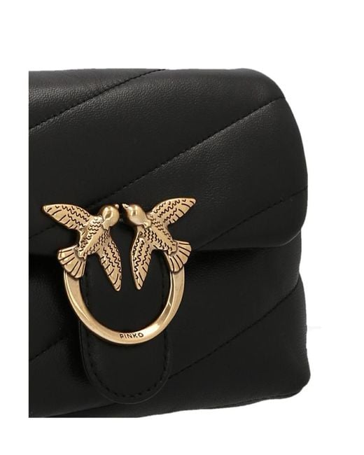 Pinko Black Love Baby Puff Quilted Crossbody Bag