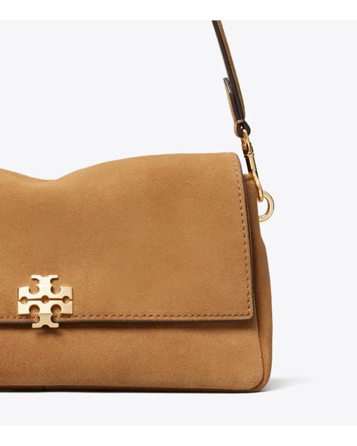 Tory Burch Brown Flap Logo Shoulder Bag