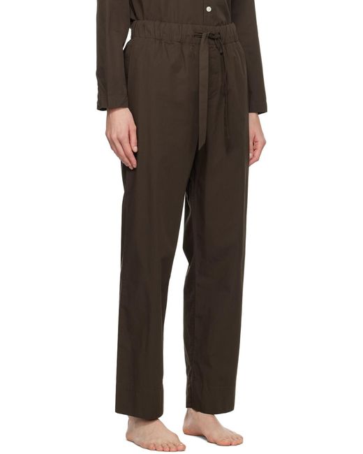 Tekla Brown Relaxed Tie-Waist Pants