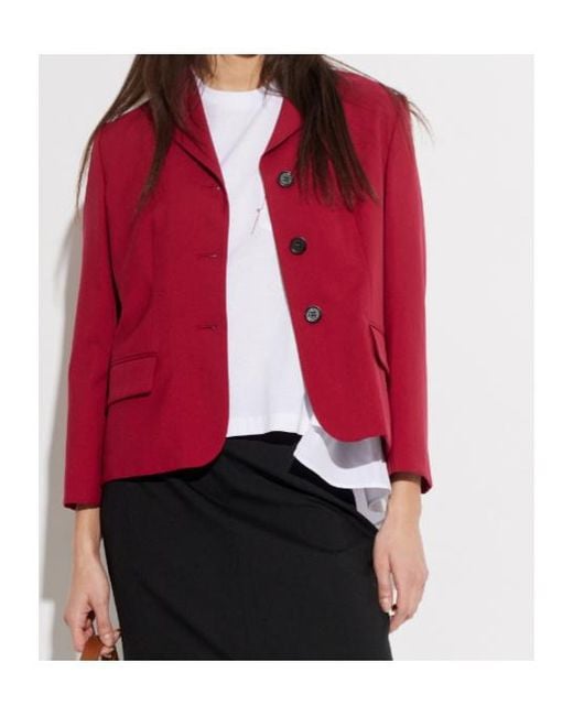 Marni Red Single-Breasted Cropped Blazer