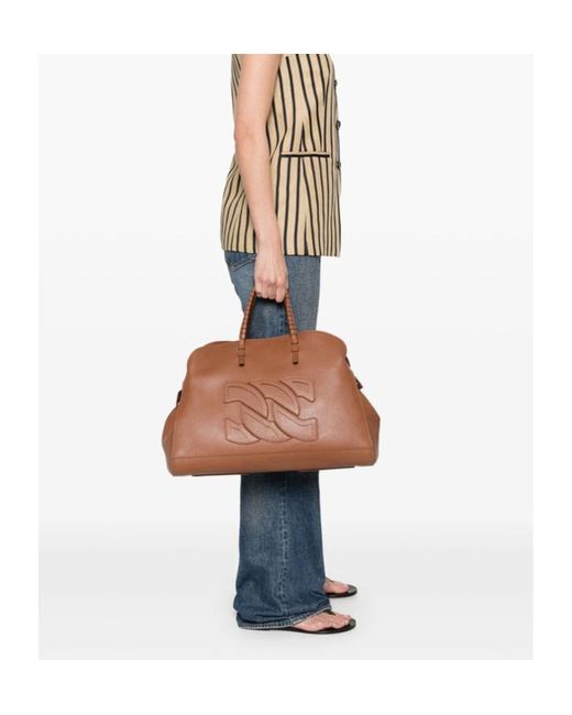 Casadei Brown Park Avenue Tote Bag