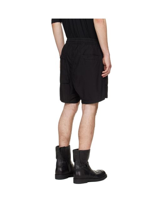 Thom Krom Black Drawstring Multiple-Pocket Shorts for men