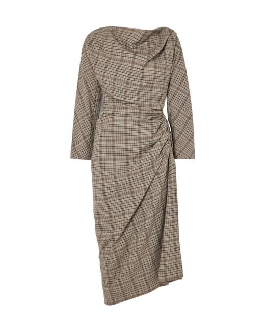 Dries Van Noten Gray Pleated Midi Dress