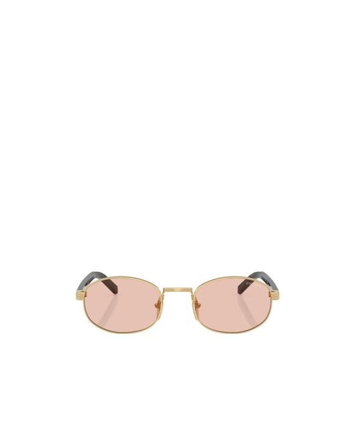Prada Pink Eyewear Oval Frame Sunglasses