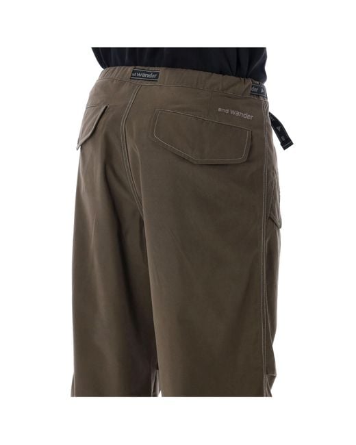 And Wander Green Side-Zip Hem Pants for men