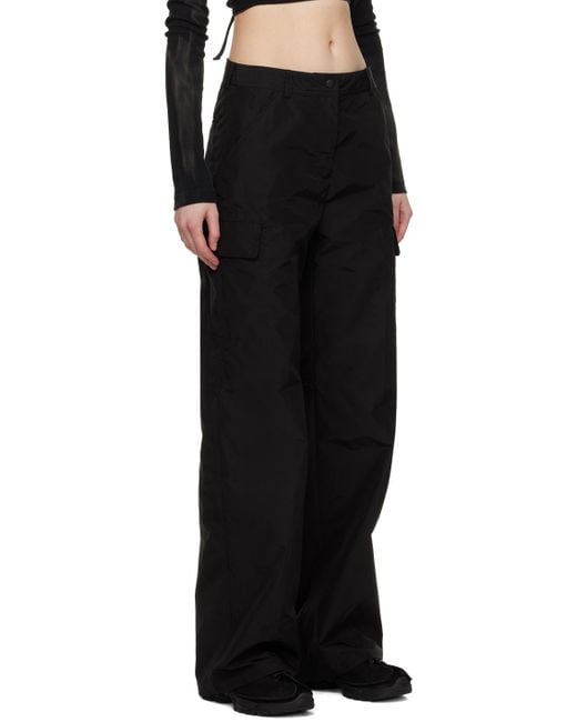 Our Legacy Black Wide-Leg Cargo Trousers