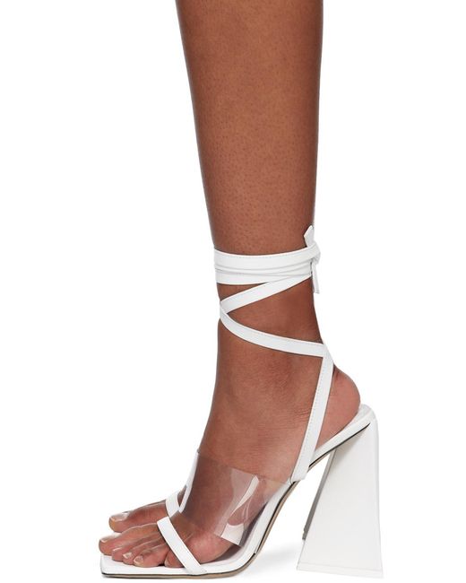 The Attico White Isa Tie-Fastening Leather Sandals