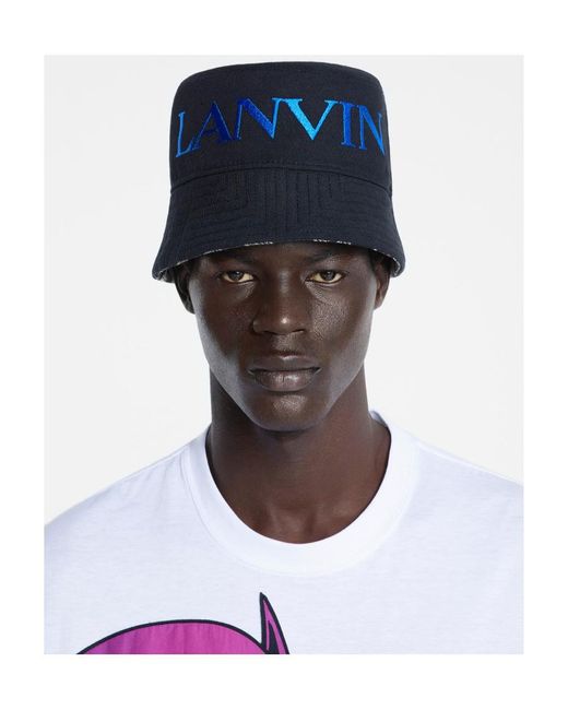 Lanvin Reversible Batman-Print Bucket Hat in Blue for Men | Lyst