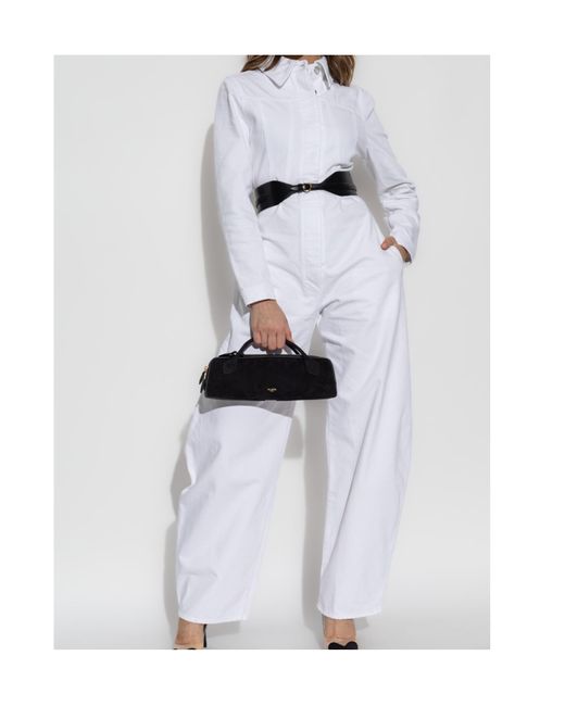 Alaïa White Alaa Round Denim Jumpsuit