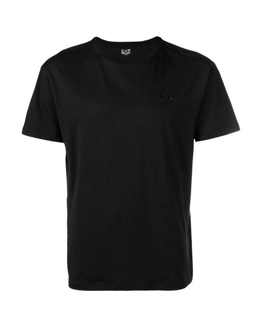 EA7 Black Logo Printed T-Shirt for men