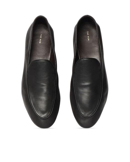 The Row Black Awar Loafer Shoes
