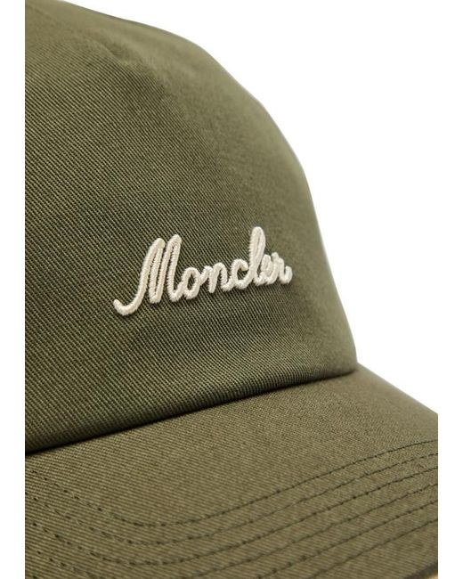 Moncler Green Logo-Embroidered Cotton Cap for men