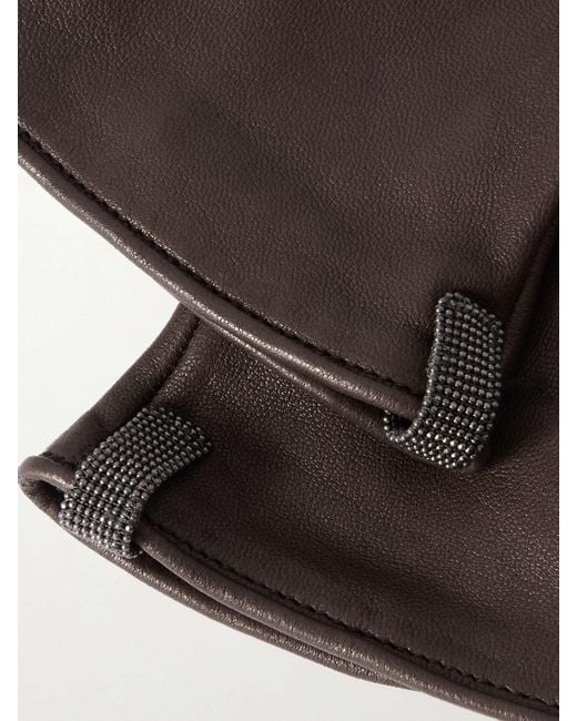 Brunello Cucinelli Brown Leather Gloves