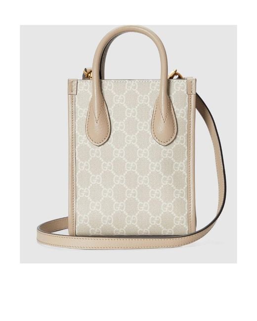 Gucci White Interlocking G Mini Tote Bag