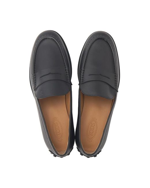 Tod's Black Penny Leather Loafers
