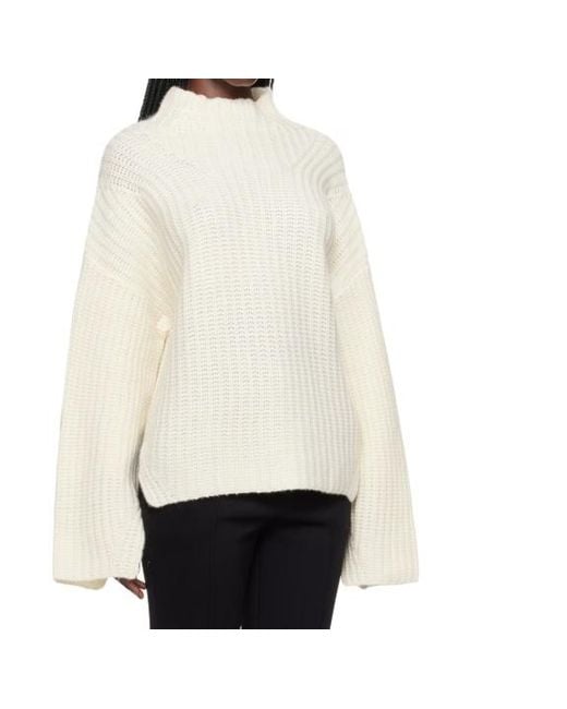 Loulou de Saison Black Ribbed Knitted High-Neck Sweater