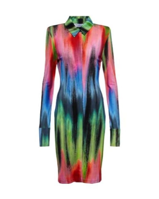 The Attico Multicolor Elton Printed Shirt Dress