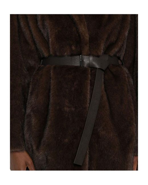 P.A.R.O.S.H. Brown Belted Lapel Coat