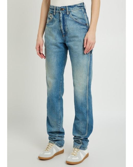 Maison Margiela Blue Twisted-Seam Straight-Leg Jeans