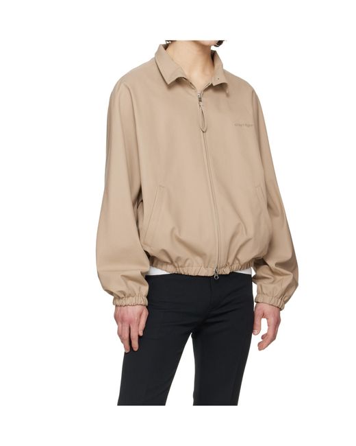 Courreges Natural Cotton Zipped Bomber Jacket for men