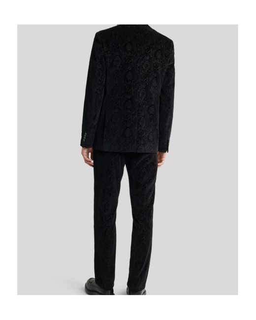 Etro Black Paisley Single-Breasted Blazer for men