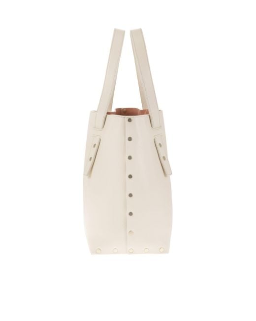 Fabiana Filippi Natural Stud Embellished Mini Tote Bag