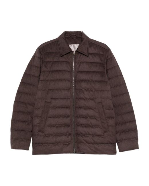 Herno Brown Quilted Zip-Up Padded Jacket for men