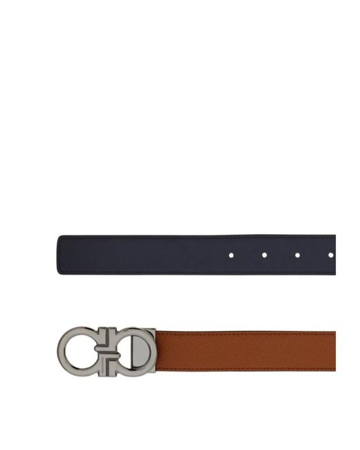 Ferragamo White Reversible And Adjustable Gancini Belt for men
