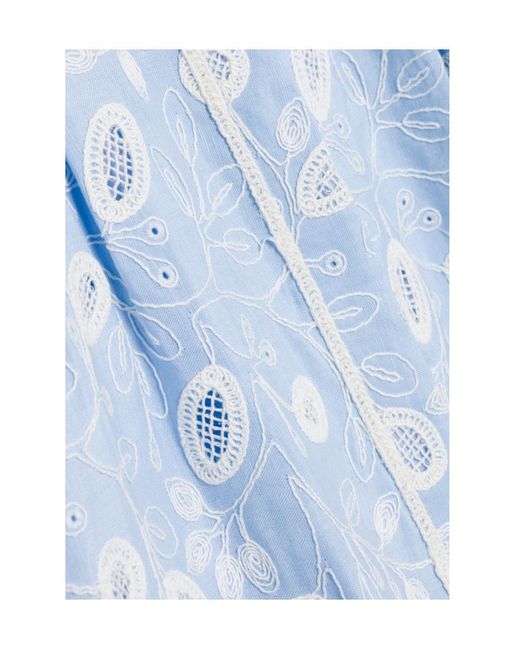 Jonathan Simkhai Blue Audria Eyelet-Embroidered Midi Dress