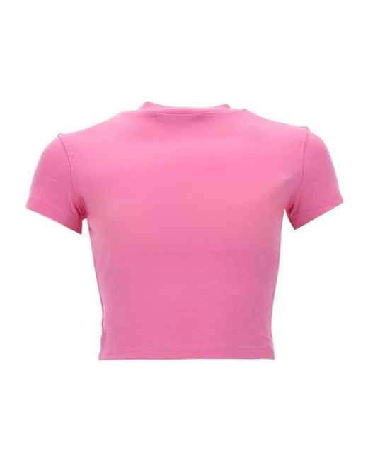 Versace Pink Jeans Couture Graphic Cropped T-Shirt