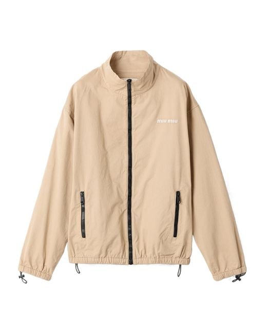 Miu Miu Natural Washed Gabardine Blouson Jacket